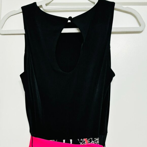 Eliza J Scarf Print Handkerchief Maxi Dress Black & Pink print - Size 2 - Picture 6 of 7